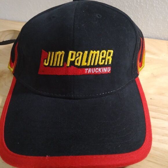 Vintage Jim Palmer Trucking Flames Strap Back Hat - Picture 2 of 7